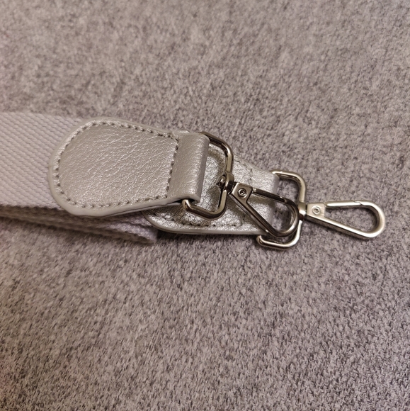 Silver Long Canvas and PU Leather Adjustable Buckle Replacement Strap - Picture 4 of 6
